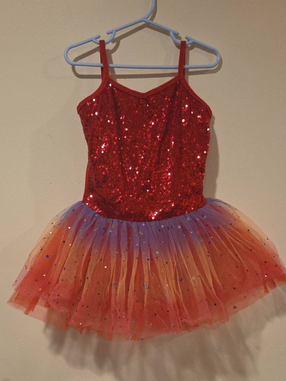 Red Sequin Tutu Dance Dress